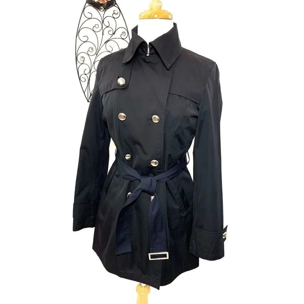 2X 🏆HP. Michael Michael Kors Trench Coat - Picture 7 of 14